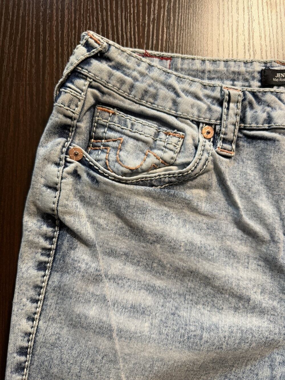 True Religion Jennie Curvy Jeans Blue Mid Rise Super Skinny Womens 31